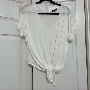 V Neck Tie Front Tee